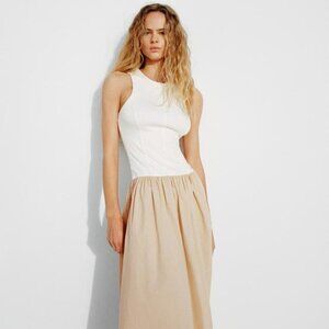 ZARA NWT Combination Midi Dress Size M